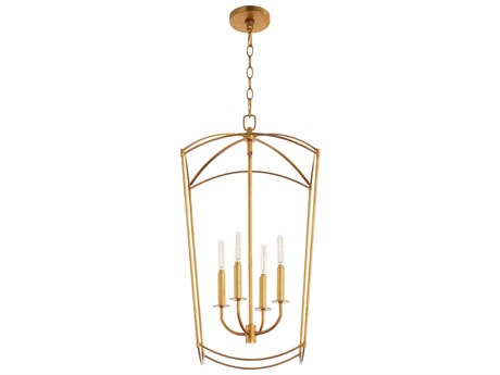 Quorum Mantle 4-Light Gold Leaf Pendant