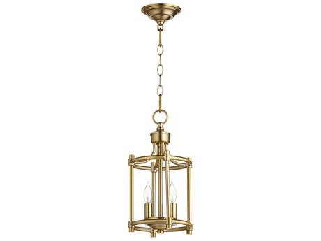 Quorum Rossington 2-Light Aged Brass Bronze Cylinder Mini Pendant