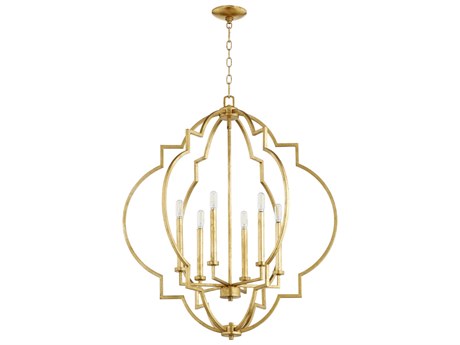 Quorum Dublin 6-Light Gold Leaf Candelabra Chandelier
