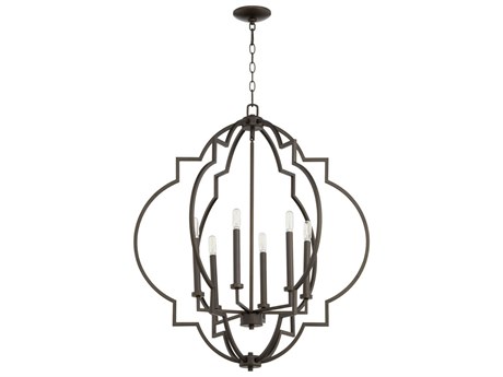 Quorum Dublin 6-Light Oiled Bronze Candelabra Tiered Chandelier