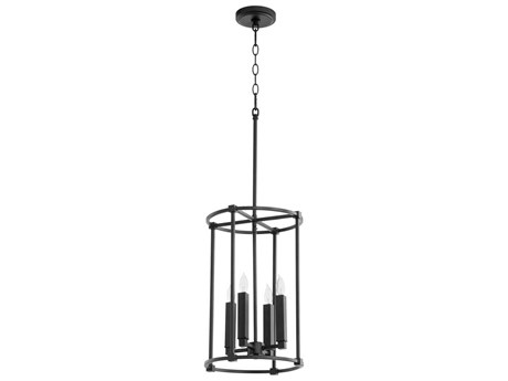 Quorum Olympus 4-Light Noir Black Candelabra Cylinder Chandelier