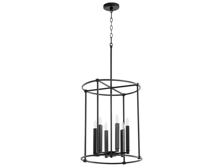 Quorum Olympus 6-Light Noir Black Candelabra Cylinder Chandelier