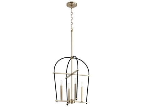 Quorum Espy 4-Light Noir With Aged Brass Black Candelabra Chandelier