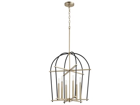 Quorum Espy 6-Light Noir With Aged Brass Black Candelabra Chandelier