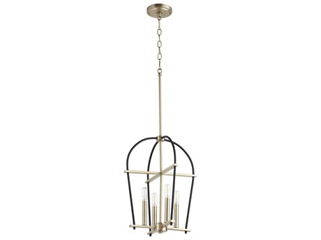 Quorum Espy 4-Light Noir With Aged Brass Black Candelabra Chandelier