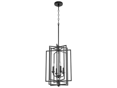 Quorum Hammond 4-Light Noir Black Candelabra Geometric Chandelier