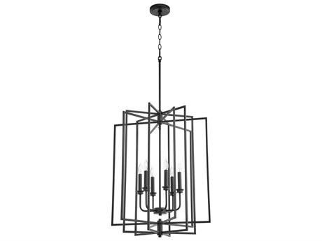 Quorum Hammond 6-Light Noir Black Candelabra Geometric Chandelier