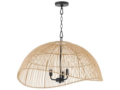 Quorum 3-Light Matte Black Pendant