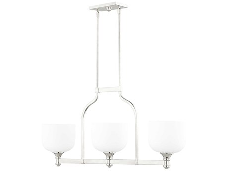 Quorum Richmond 3-Light Polished Nickel White Island Pendant