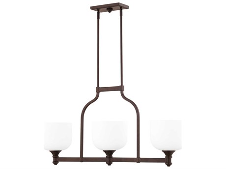 Quorum Richmond 3-Light Oiled Bronze Glass Bell Island Pendant