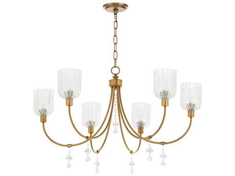 Quorum Meriam 6-Light Brushed Brass Candelabra Chandelier