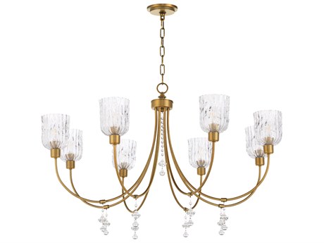 Quorum Meriam 8-Light Brushed Brass Candelabra Chandelier