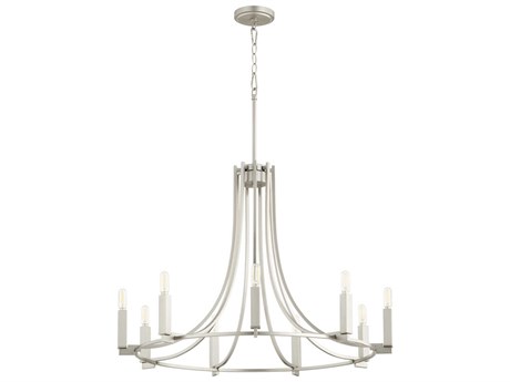 Quorum Olympus 9-Light Satin Nickel Candelabra Chandelier