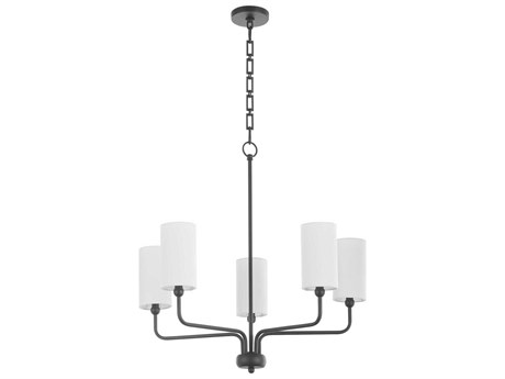 Quorum Charlotte 5-Light Matte Black Cylinder Chandelier