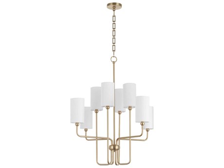 Quorum Charlotte 8-Light Aged Brass Cylinder Chandelier