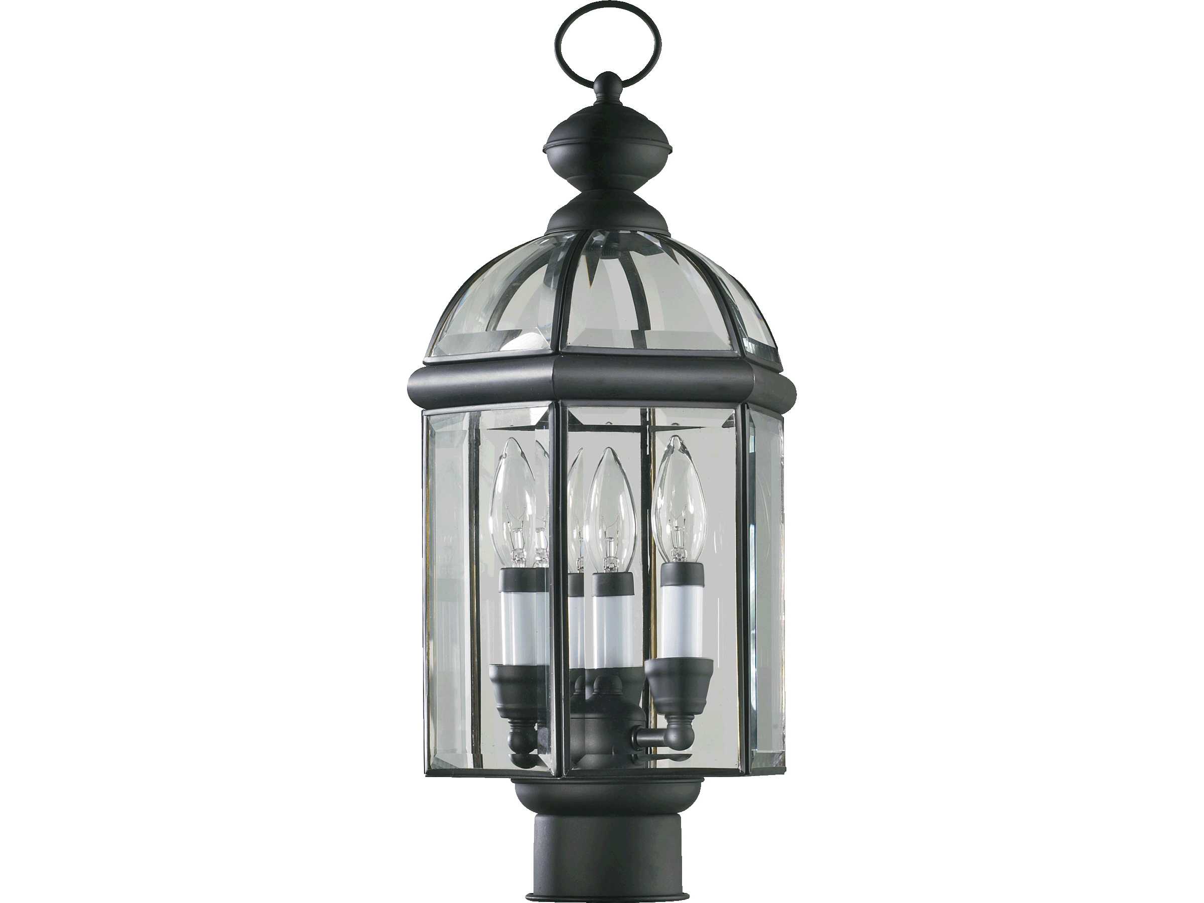 Quorum International Wellsley Gloss Black Three-Lights Outdoor Post ...