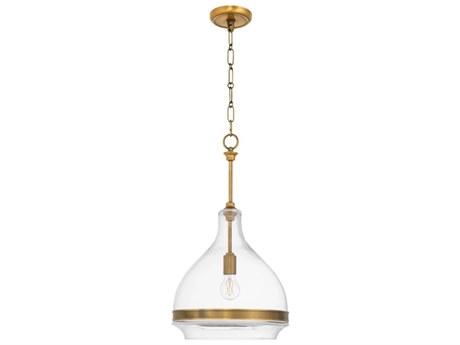 Quorum Tilbrook 1-Light Brushed Brass Dome Pendant