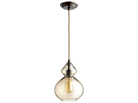 Quorum 1-Light Oiled Bronze Mini Pendant