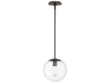Quorum 1-Light Oiled Bronze Glass Globe Mini Pendant