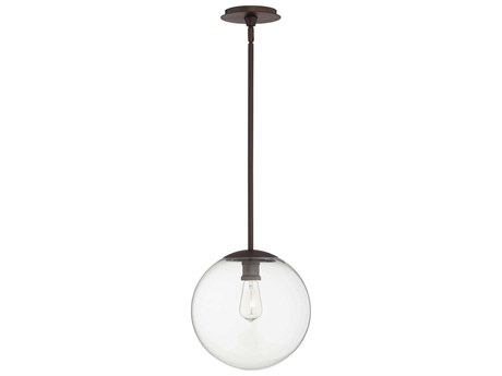Quorum 1-Light Oiled Bronze Glass Globe Geometric Mini Pendant