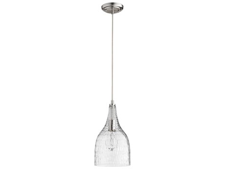 Quorum 1-Light Satin Nickel Glass Bell Mini Pendant