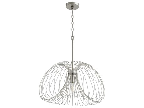 Quorum Loopy Loop 1-Light Brushed Silver Pendant