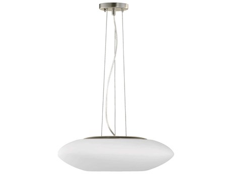 Quorum 3-Light Satin Nickel Glass Pendant