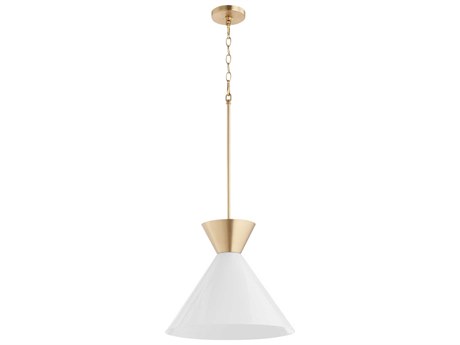 Quorum Beldar 1-Light Aged Brass Pendant