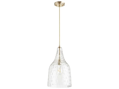 Quorum 1-Light Aged Brass Bell Mini Pendant