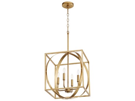 Quorum 4-Light Gold Leaf Candelabra Chandelier