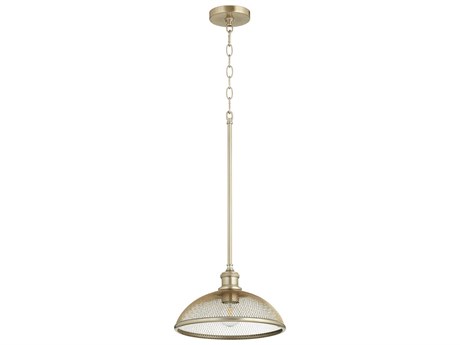 Quorum Omni 1-Light Aged Brass Bowl Mini Pendant