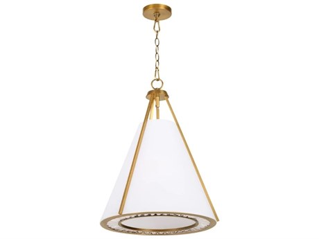 Quorum Gorham 3-Light Brushed Brass Pendant
