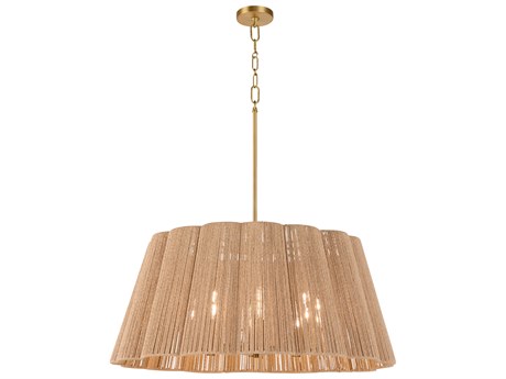 Quorum Anton 8-Light Brushed Brass Drum Pendant