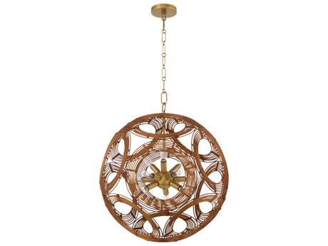 Quorum Kalio 12-Light Brushed Brass Globe Pendant