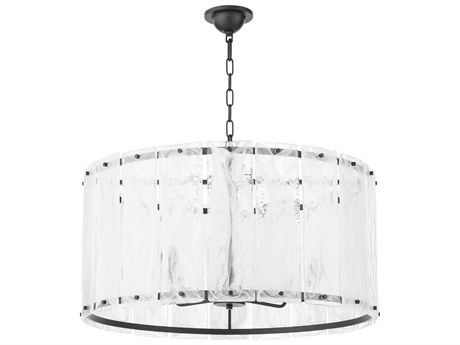 Quorum Prestige 8-Light Matte Black Drum Pendant