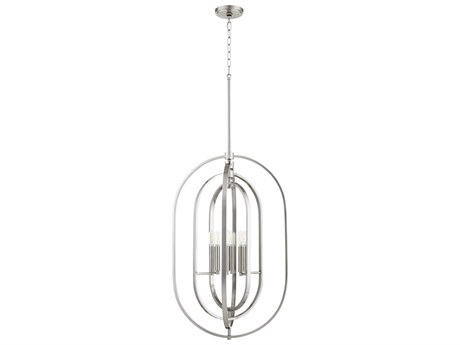Quorum 6-Light Satin Nickel Candelabra Chandelier