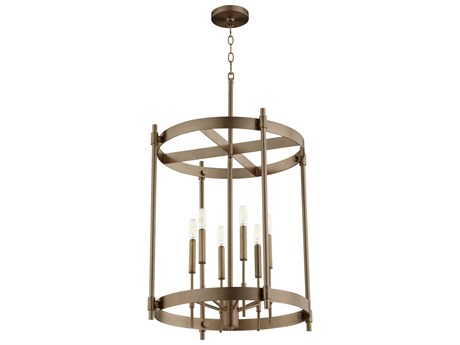 Quorum Hamilton 6-Light Dark Brass Cylinder Pendant