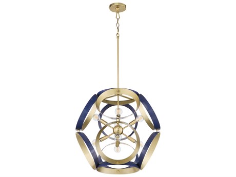 Quorum Domain 8-Light Blue Aged Brass Globe Pendant