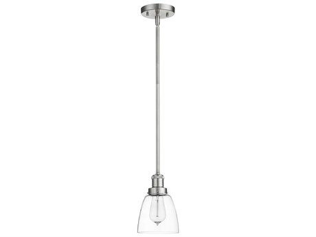 Quorum 1-Light Satin Nickel Glass Bell Mini Pendant