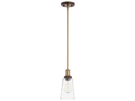 Quorum 1-Light Aged Brass Oiled Bronze Mini Pendant