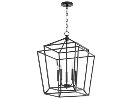 Quorum Monument 5-Light Noir Black Candelabra Geometric Chandelier