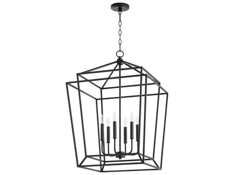 Quorum Monument 6-Light Noir Black Candelabra Geometric Chandelier