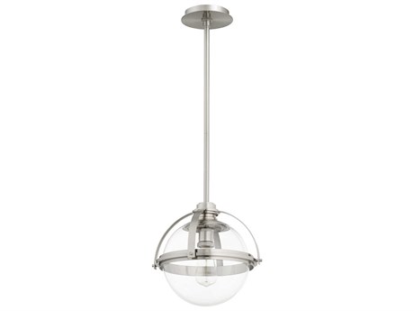 Quorum 1-Light Satin Nickel Glass Globe Pendant