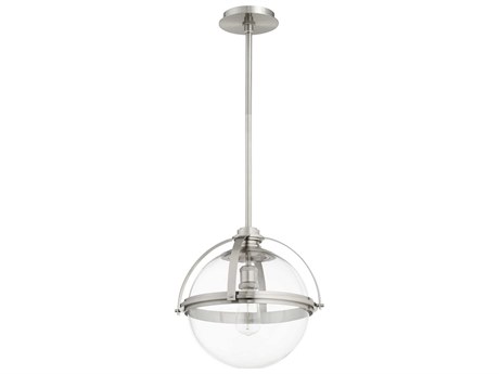 Quorum 1-Light Satin Nickel Glass Globe Pendant