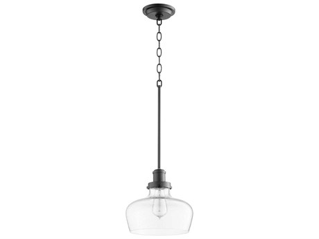 Quorum 1-Light Noir Black Glass Bell Mini Pendant