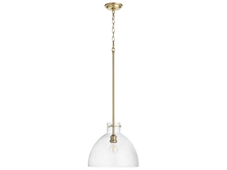 Quorum 1-Light Aged Brass Dome Pendant