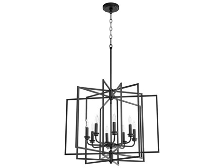 Quorum Hammond 8-Light Noir Black Candelabra Geometric Chandelier
