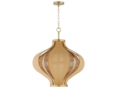 Quorum Monroe 3-Light Aged Brass Pendant