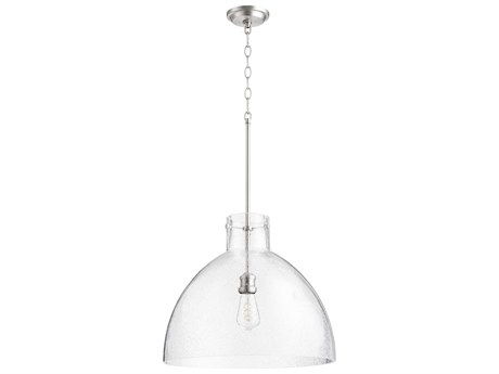 Quorum 1-Light Satin Nickel Dome Pendant