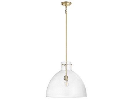 Quorum 1-Light Aged Brass Dome Pendant